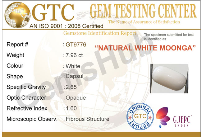 7.96 ct Natural Certified  White Coral/सफ़ेद मूंगा